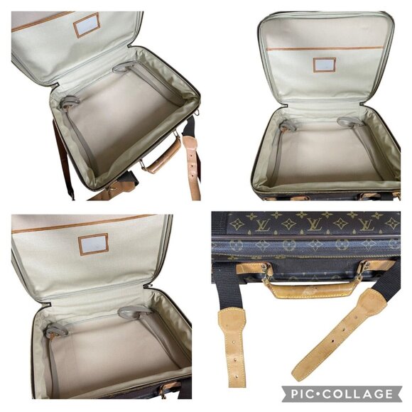 Louis Vuitton Monogram 21" Canvas Satellite 53 Soft Suitcase Leather LV Travel - Picture 14 of 16